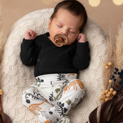 Body Kimono Bebê Recém-Nascido à 3 Meses Unissex - Algodão Premium Liso | Preto