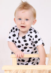 Camiseta Bebê e Infantil Manga Curta Unissex - Meia Malha 100% Algodão Premium Estampa | Poá