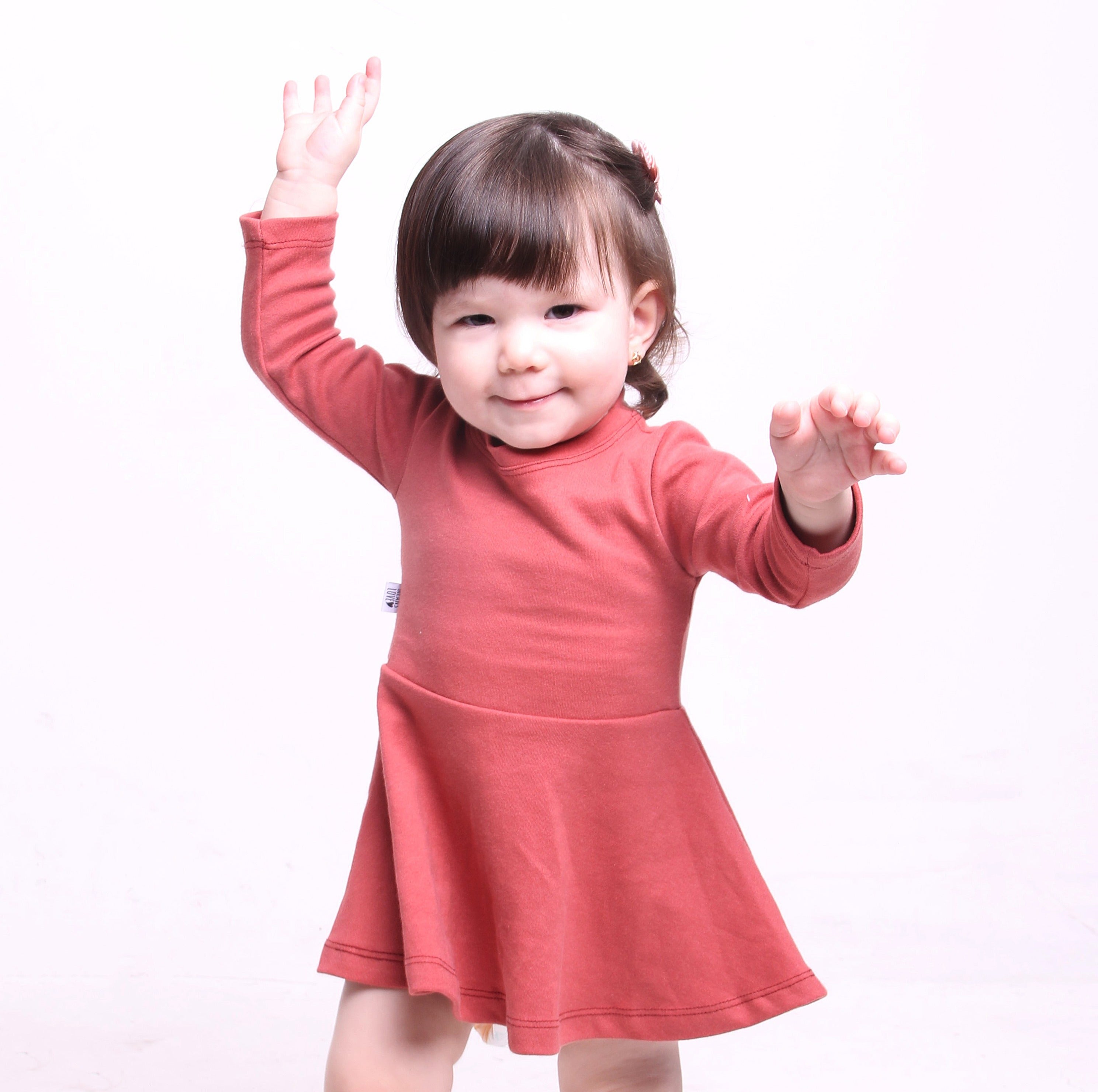Vestido de Inverno Infantil - Terracota
