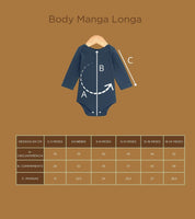 Body Bebê/Infantil Manga Longa Unissex [Algodão - Liso] - Caqui