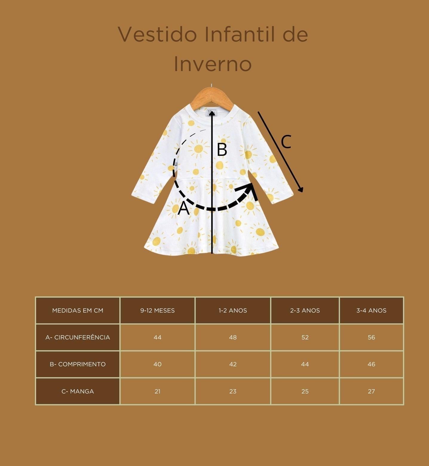 Vestido de Inverno Infantil - Bege