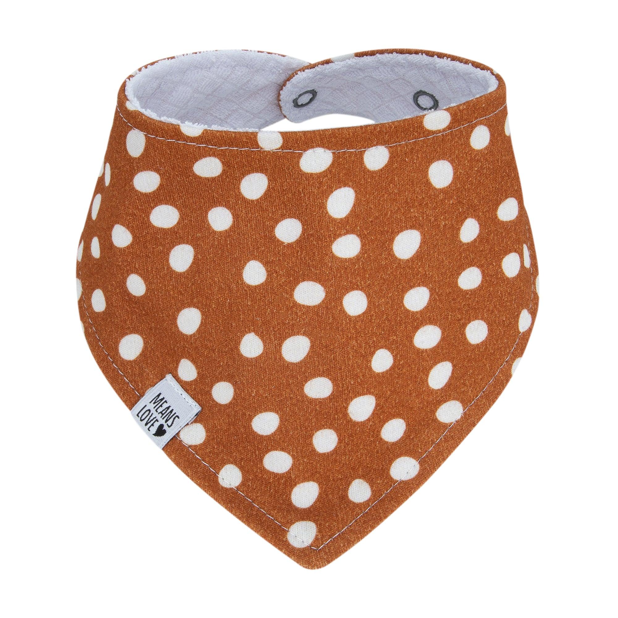 Bandana/Babador Bebê Unissex [Algodão - Estampada] - Caramelo Poá