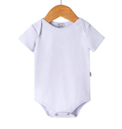 Body Bebê/Infantil Manga Curta Unissex [Algodão - Liso] - Branco
