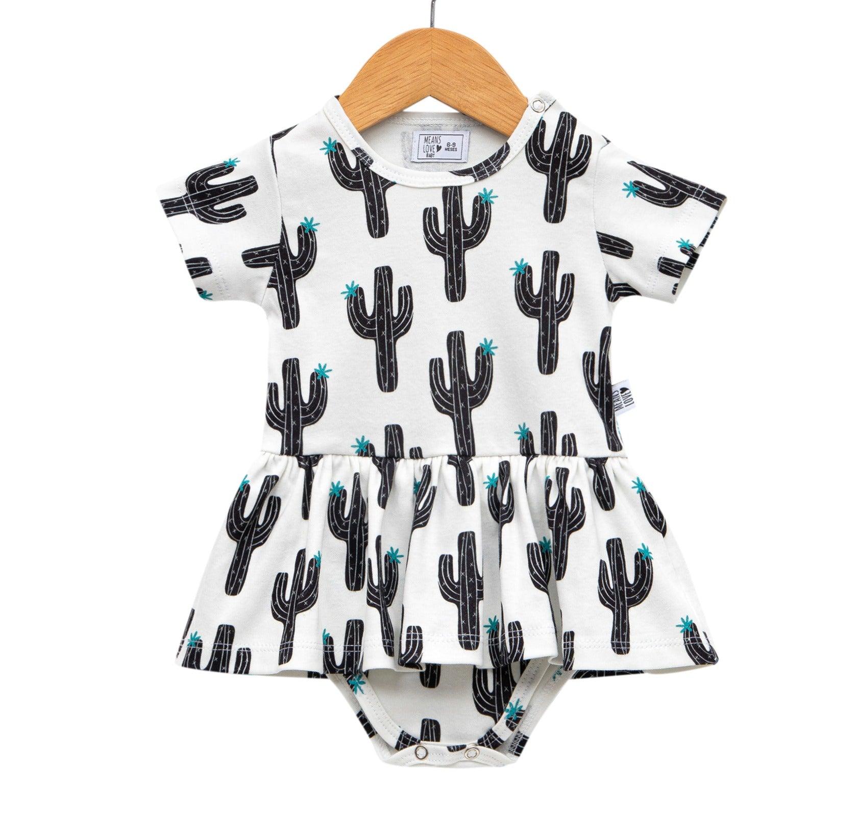 Body Vestido Bebê/Infantil Menina[Algodão - Estampado] - Cactos