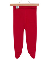 Calça Recém-Nascido com Pezinho Unissex – Malha Canelada Premium  Lisa | Vermelho Escuro