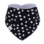 BANDANA/BABADOR/BABEIRA BEBÊ UNISSEX [ALGODÃO - ESTAMPA] - PRETO POÁ BRANCO
