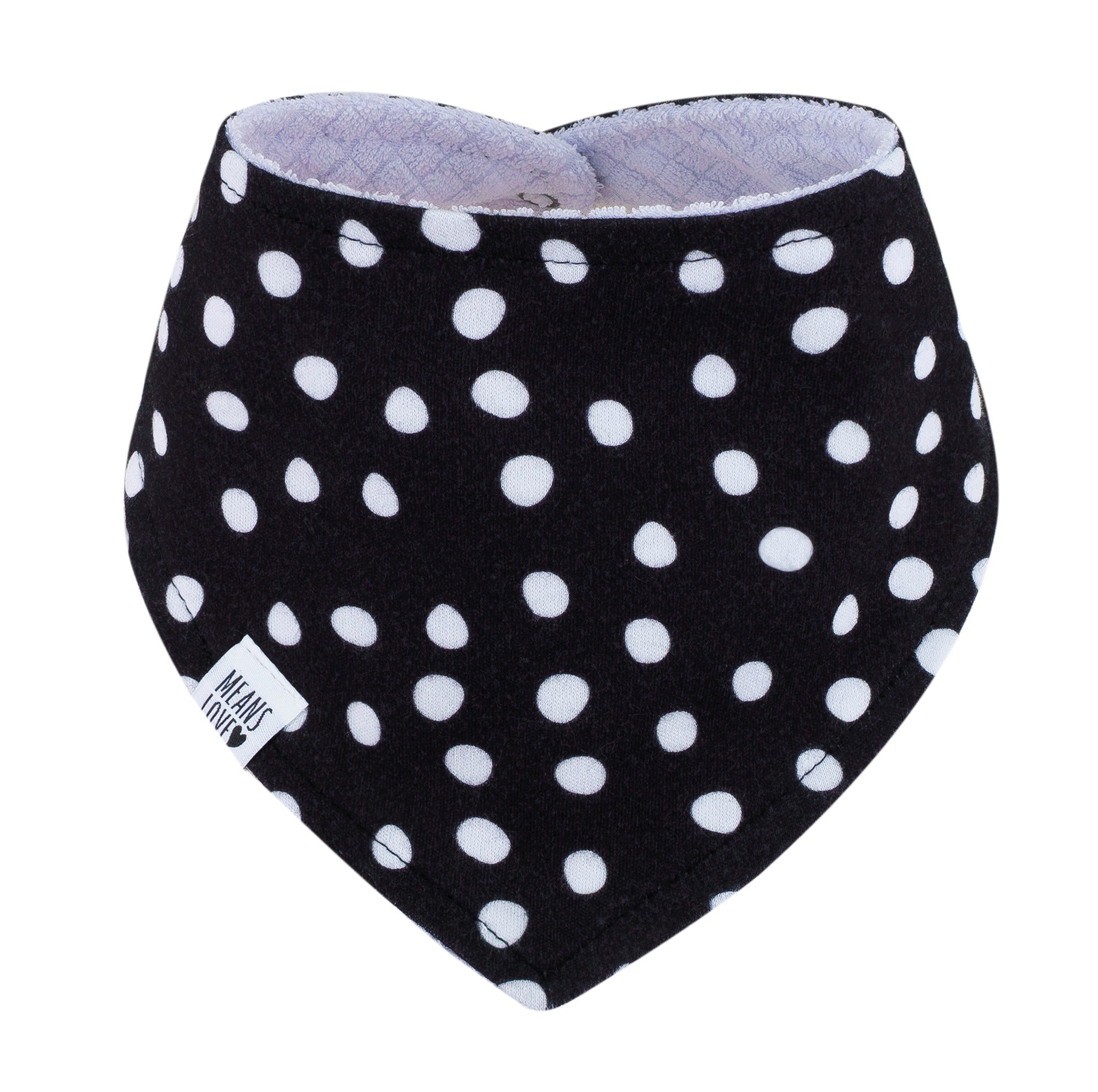 BANDANA/BABADOR/BABEIRA BEBÊ UNISSEX [ALGODÃO - ESTAMPA] - PRETO POÁ BRANCO
