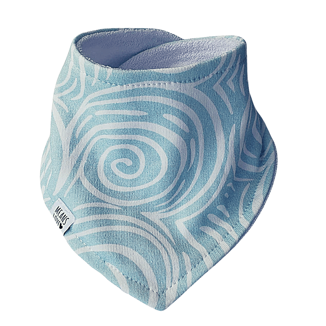Bandana/Babador Bebê Unissex [Algodão - Estampada] - Ondas