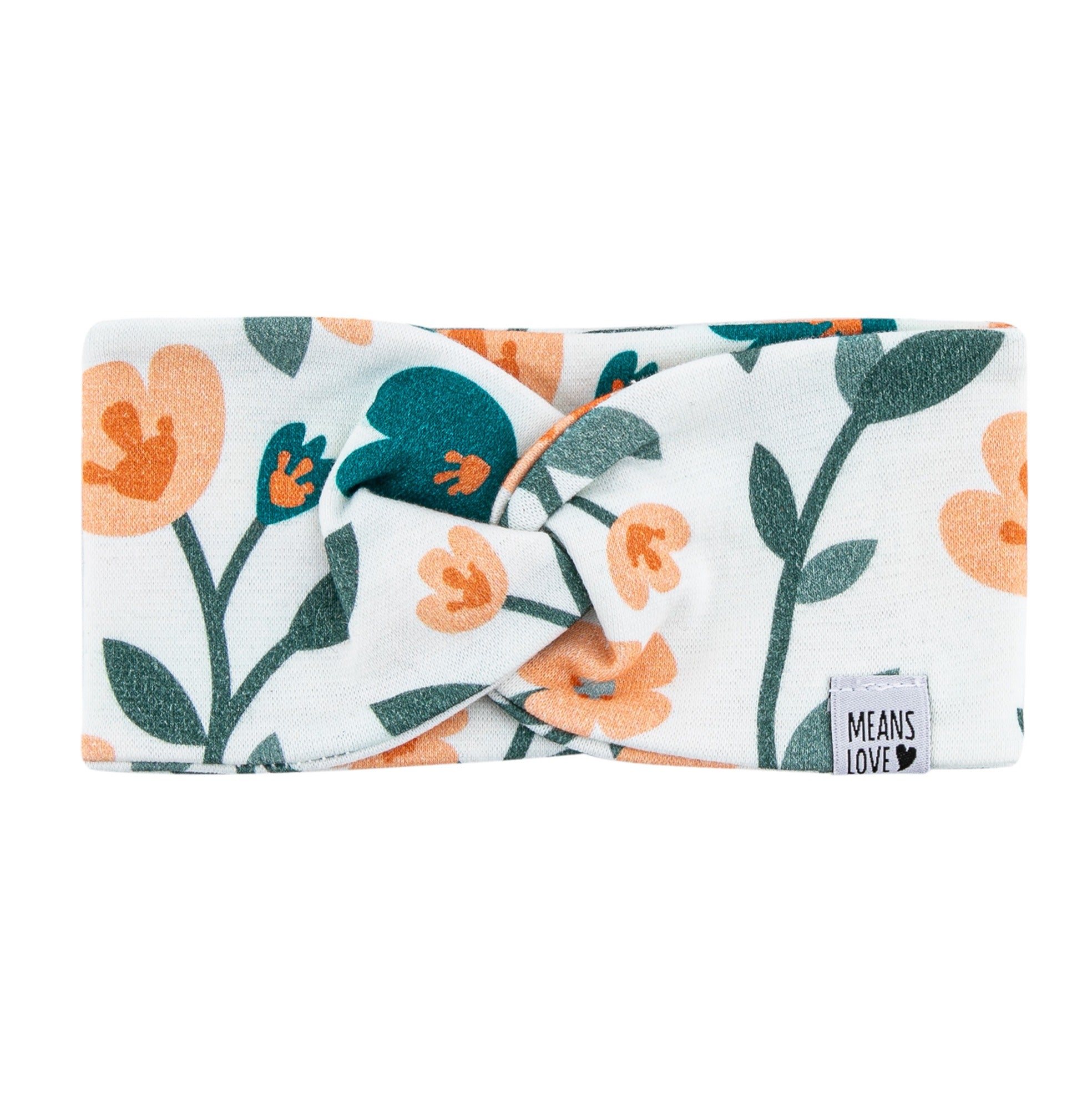 Faixinha de cabelo Bebê – Algodão Premium Estampa Exclusiva | Floral Vintage Tons de Verde