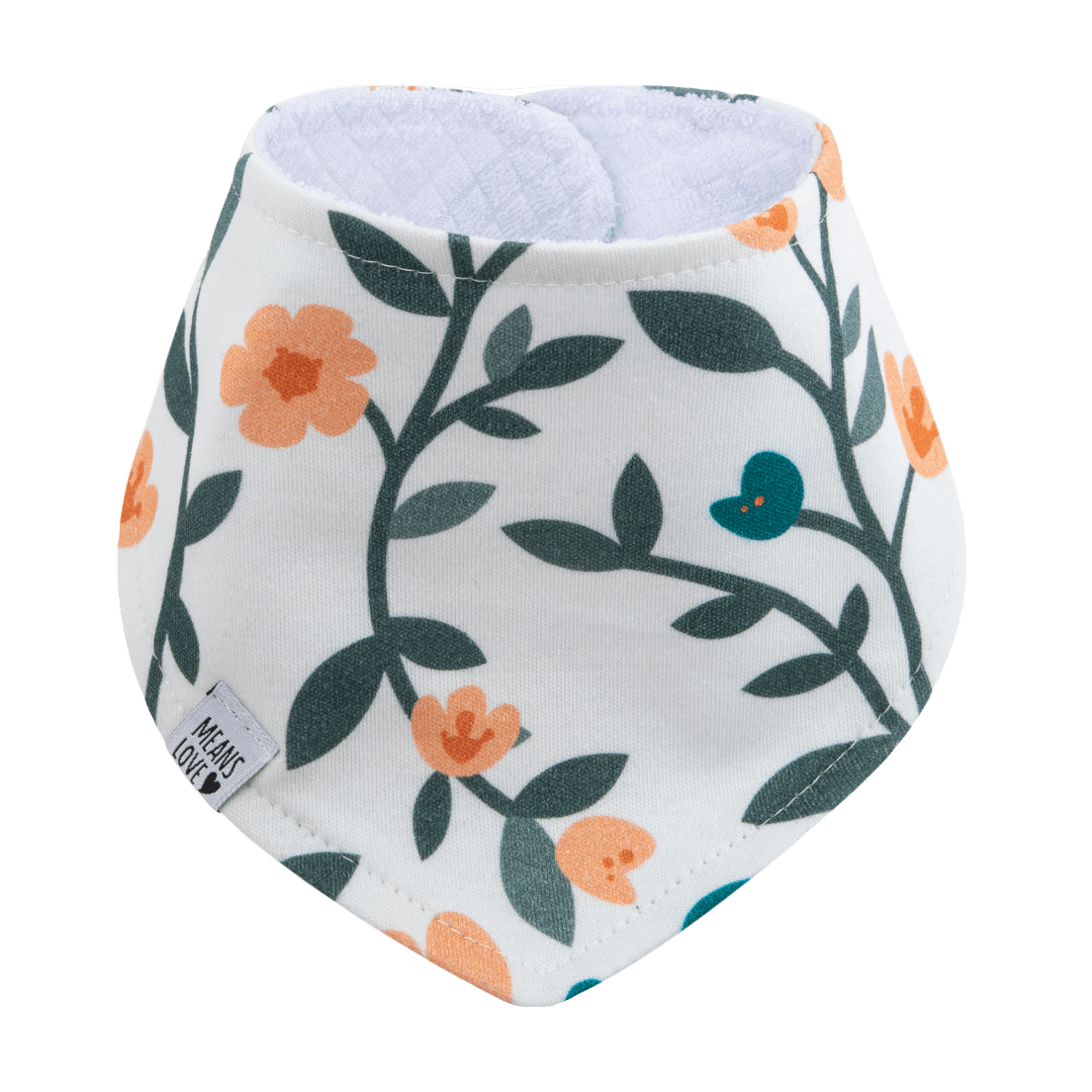 Bandana/Babador Bebê Menina [Algodão - Estampada] - Floral Antigo