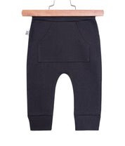 Calça Bebê/Infantil Com Bolsão Unissex [Malha Algodão - Lisa] - Preta