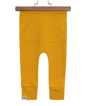 Calça Bebê/Infantil Com Bolsão Unissex [Algodão - Lisa] - Amarela