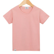 Camiseta Bebê/Infantil Manga Curta Unissex [Malha Algodão - Lisa] - Rose