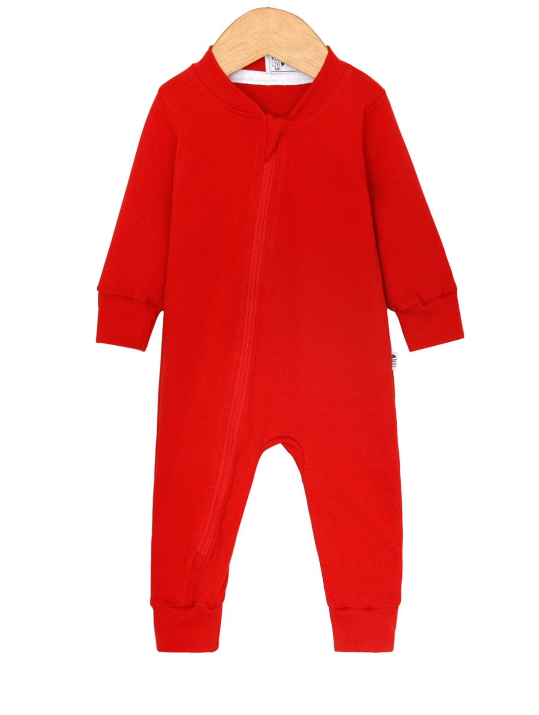 Macacão Bebê Com Zíper Frontal - Vermelho