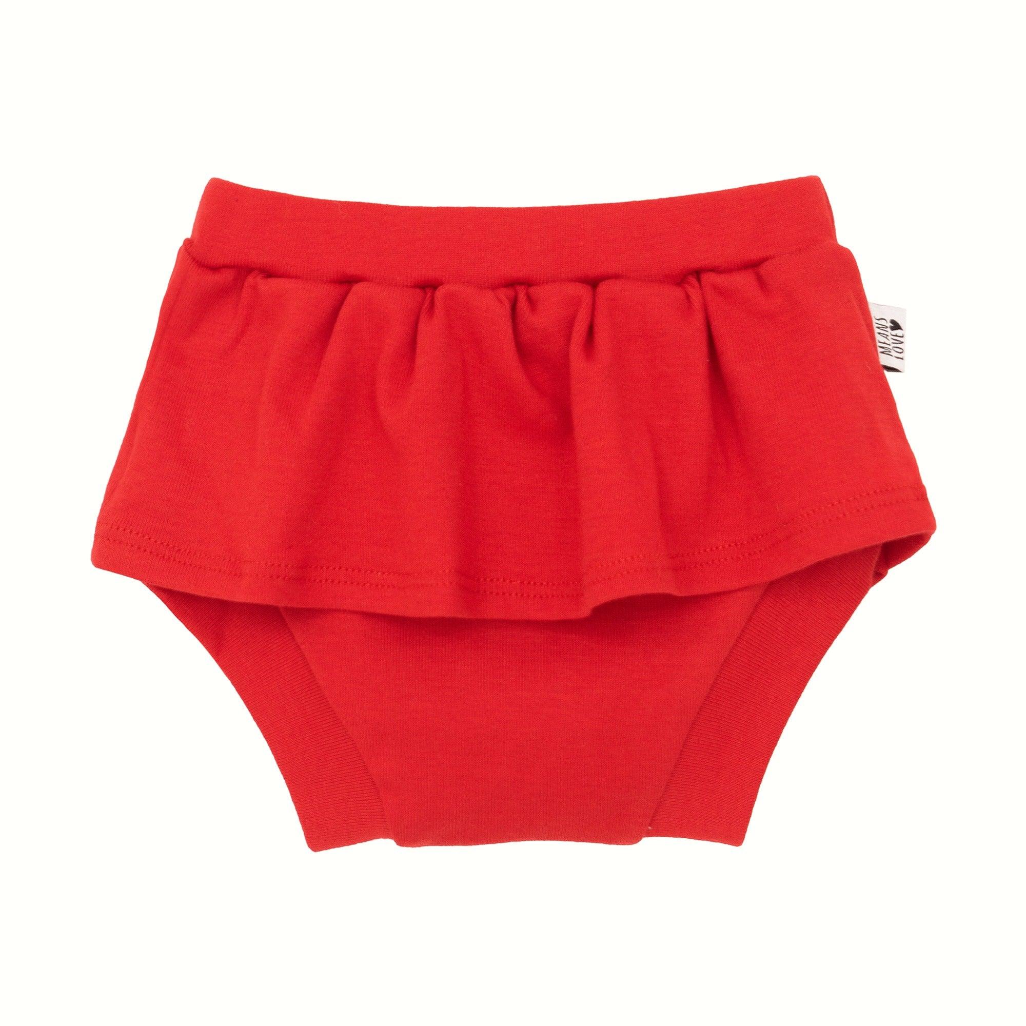 Shortinho Com Saia Bebê - Vermelho