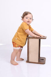 Bermuda Bebê/Infantil Menino [Algodão Stretch - Estampada] - Xadrez de Outono