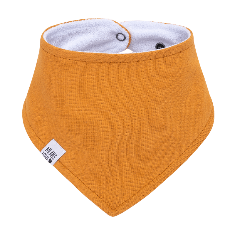 Bandana Babador Bebê Unissex – Algodão Stretch Liso | Mostarda