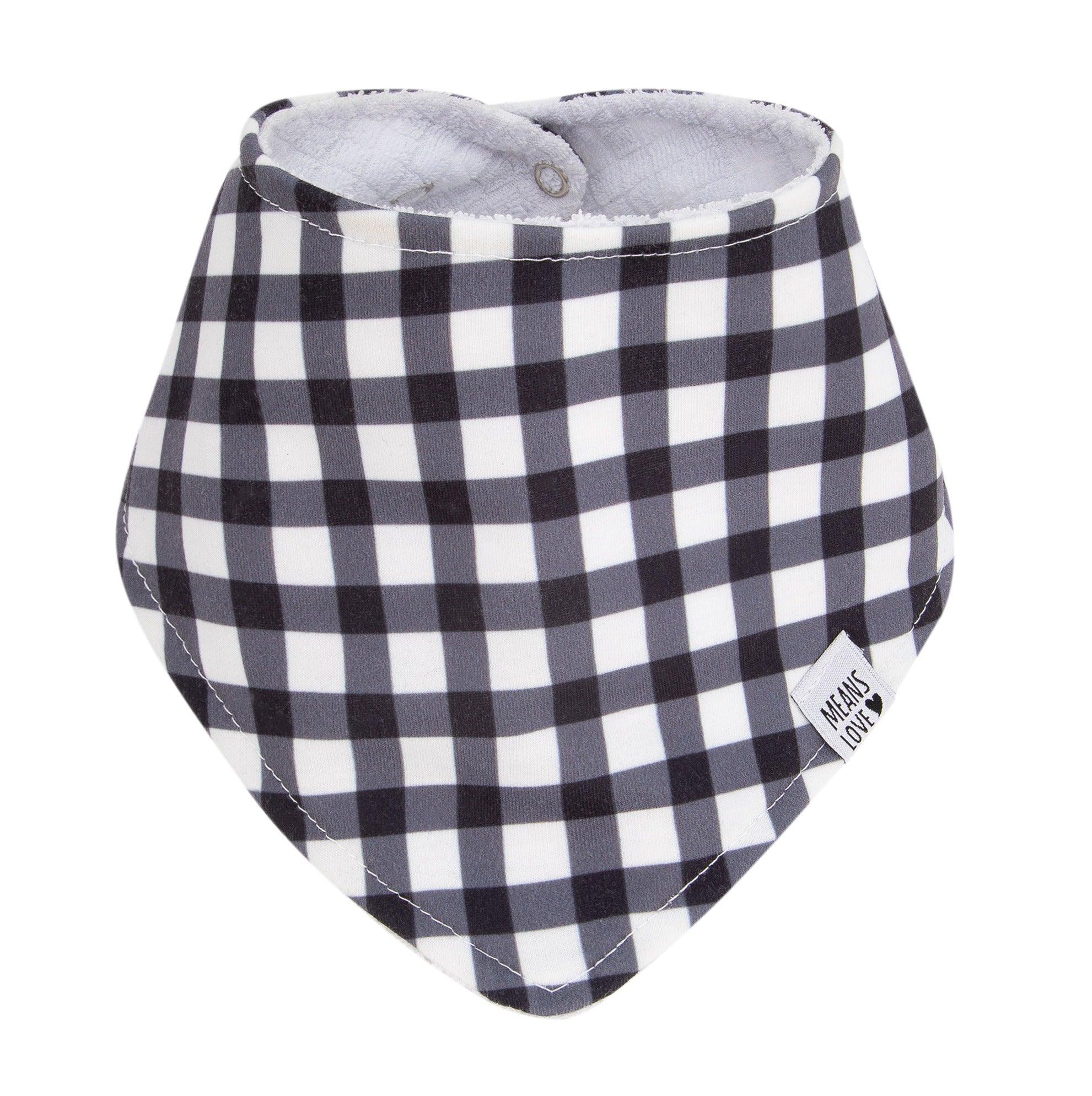 bandana babador bebe xadrez preto