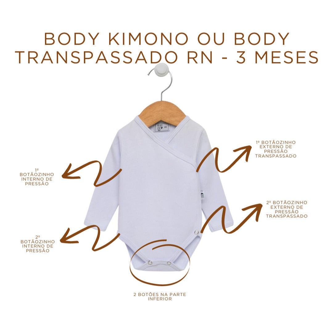 Body Bebê Quimono Unissex [Algodão - Liso] - Verde Mate