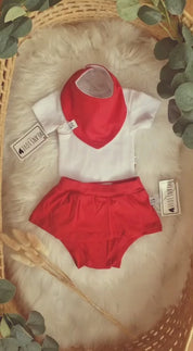 Shortinho Com Saia Bebê - Vermelho