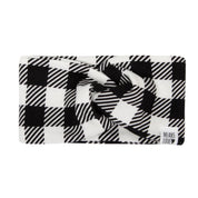 Faixinha de Cabelo Bebê - Algodão Premium Estampa Exclusiva | Plaid Clássico Preto e Branco